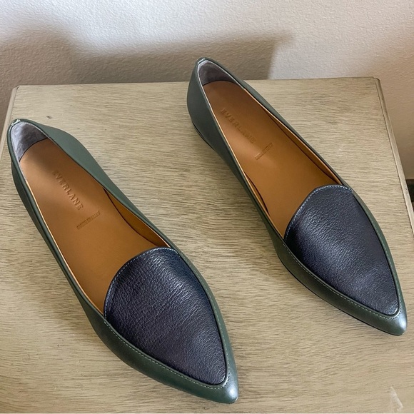 Everlane the Modern Point Loafers in Green/Navy | Size 8.5 - Picture 13 of 13